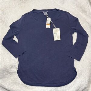 Women's Tommy Bahama Navy Blue Top 3/4 sleeves Casual Top